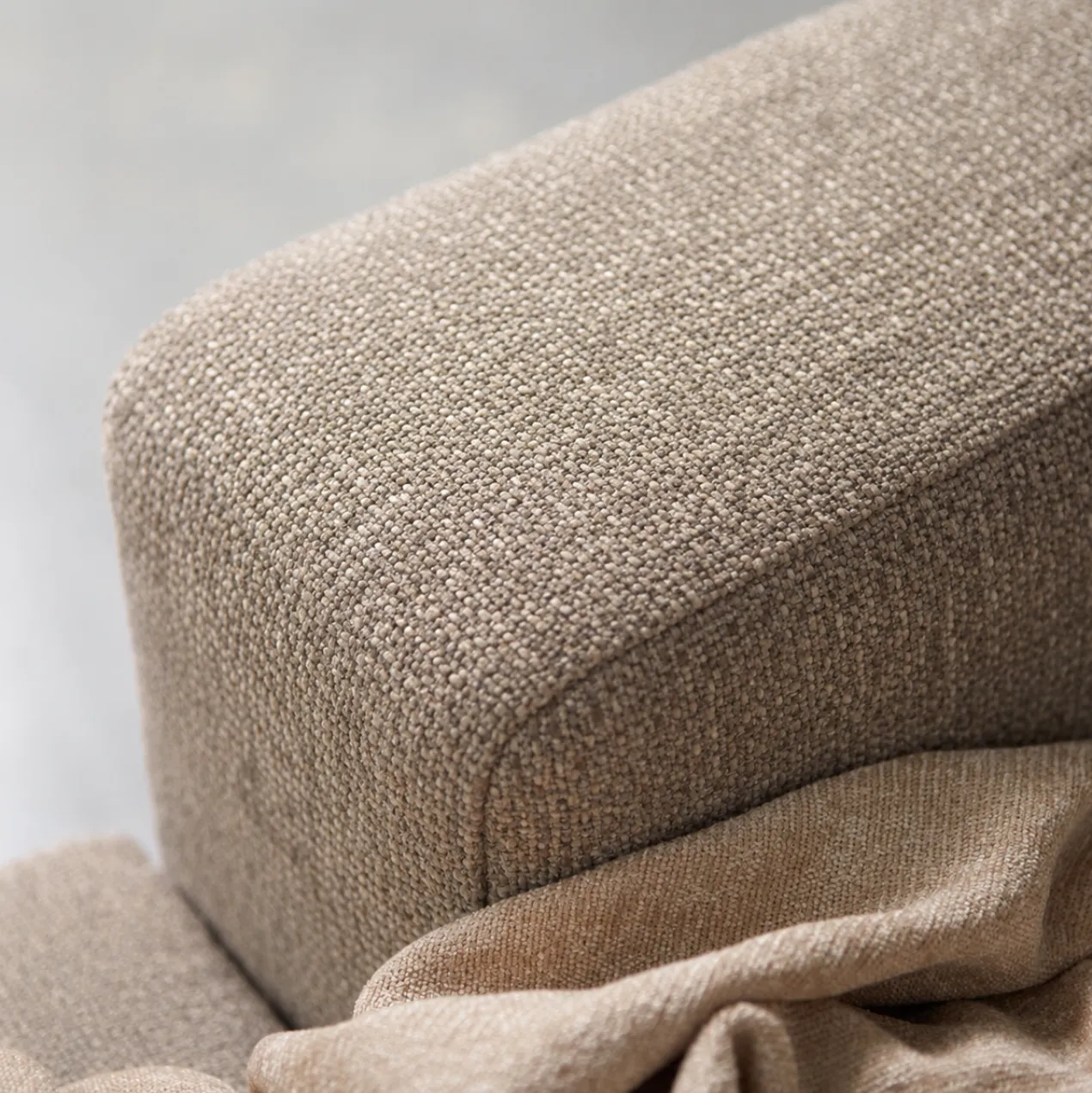 Hoekbank Lusaro taupe chaise longue rechts