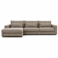 Hoekbank Lusaro taupe chaise longue links