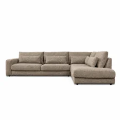 Hoekbank Lusaro taupe ottoman rechts