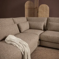 Hoekbank Lusaro taupe ottoman links