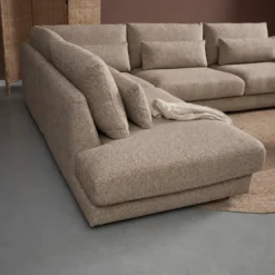 Hoekbank Lusaro taupe ottoman links