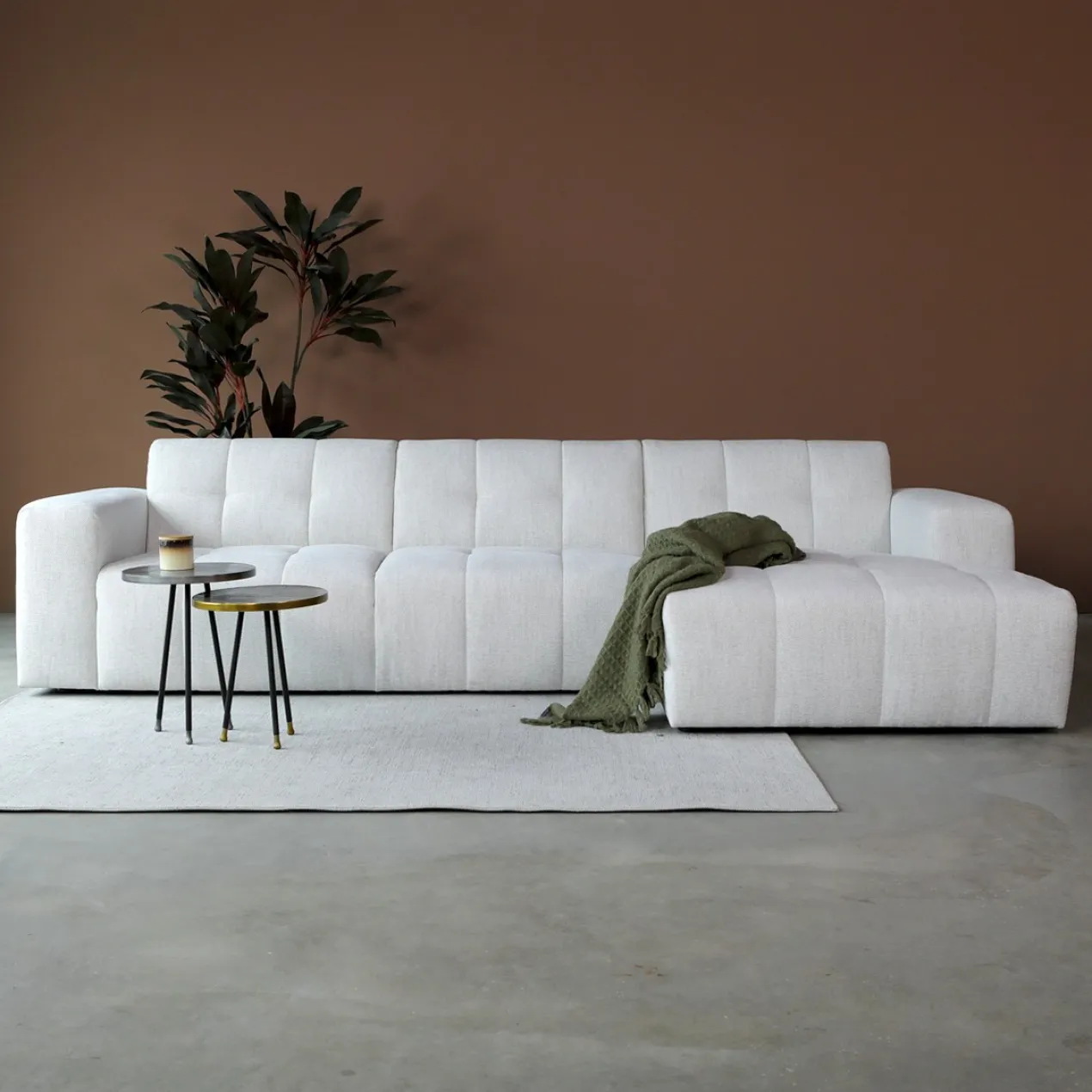 Hoekbank Nova off-white chaise longue rechts