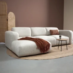 Hoekbank Riva Beige Chaise Longue Links
