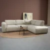 Hoekbank Riva Beige Ottoman Rechts