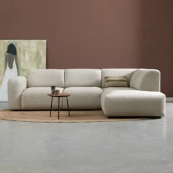Hoekbank Riva Beige Ottoman Rechts