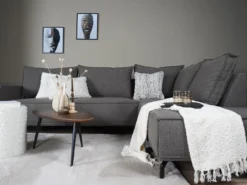 Hoekbank Ron boucle brown rechts