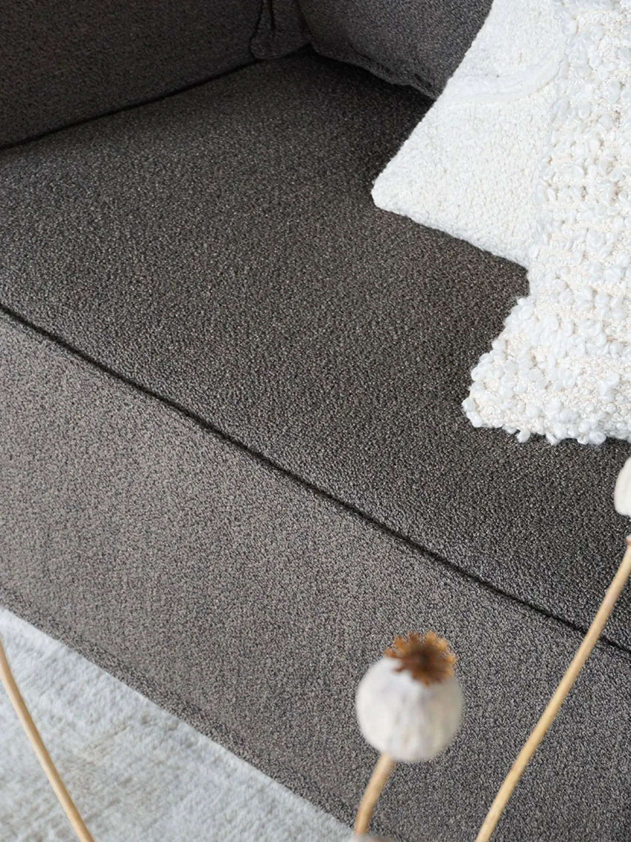 Hoekbank Ron boucle brown rechts
