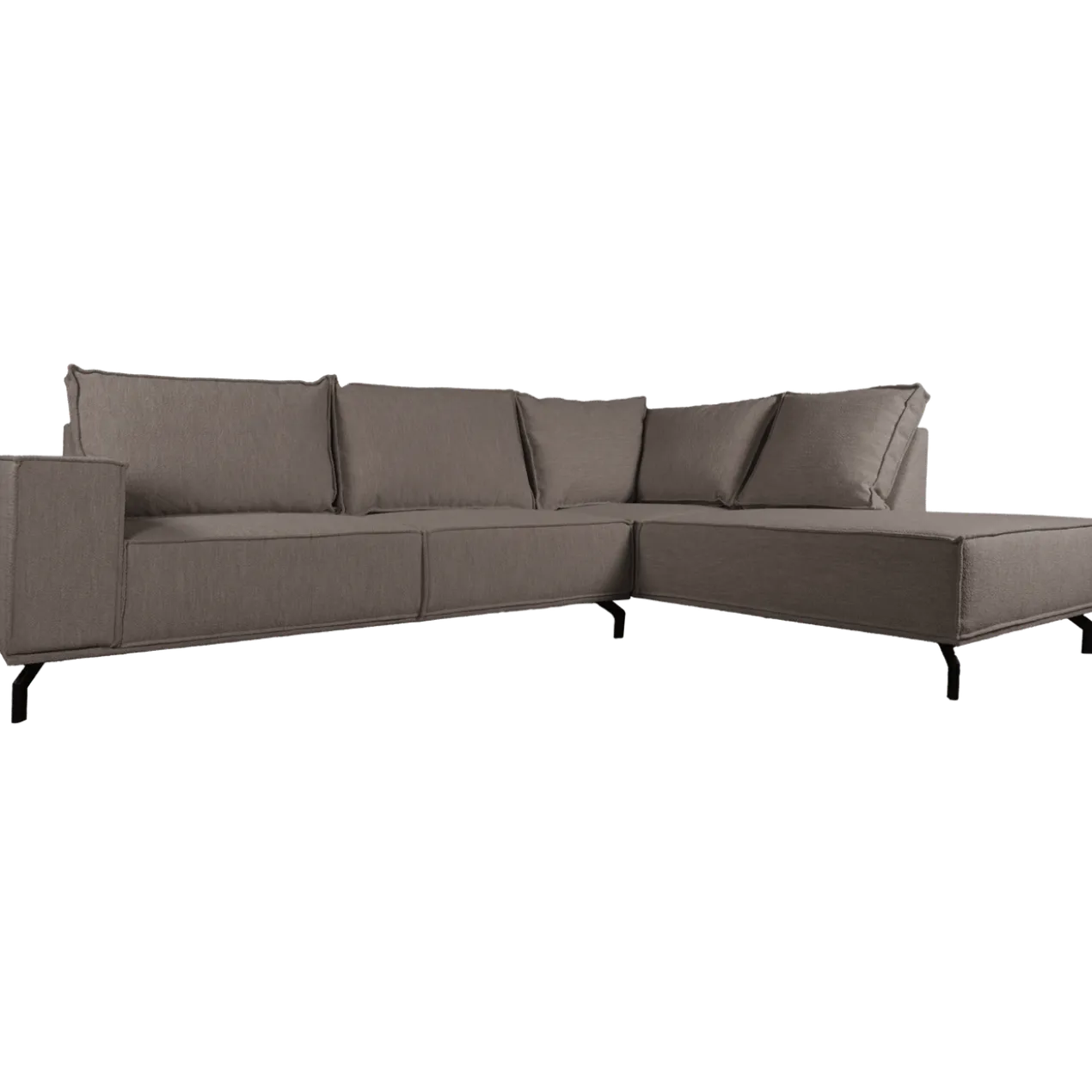 Hoekbank Ron boucle brown rechts