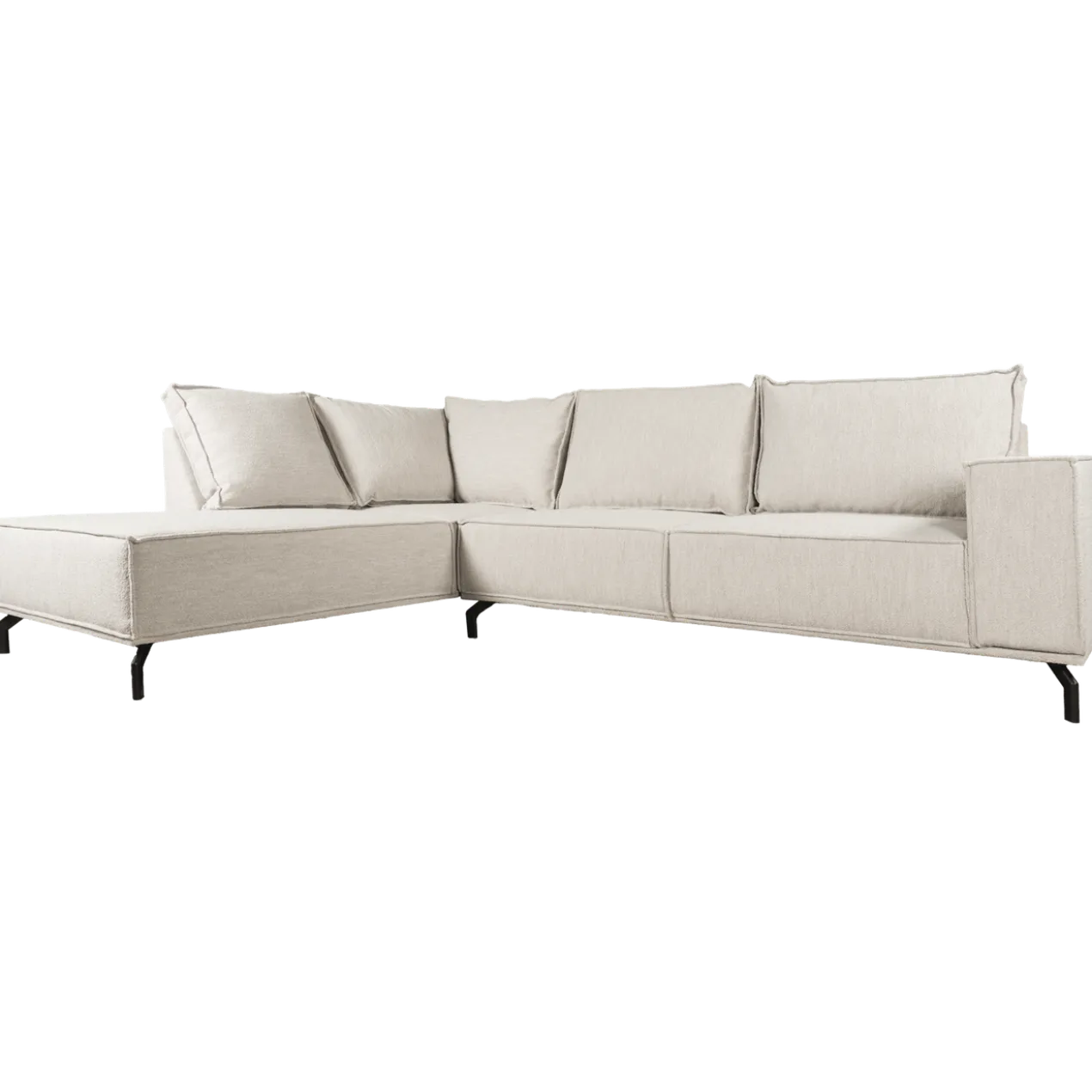 Hoekbank Ron boucle naturel links