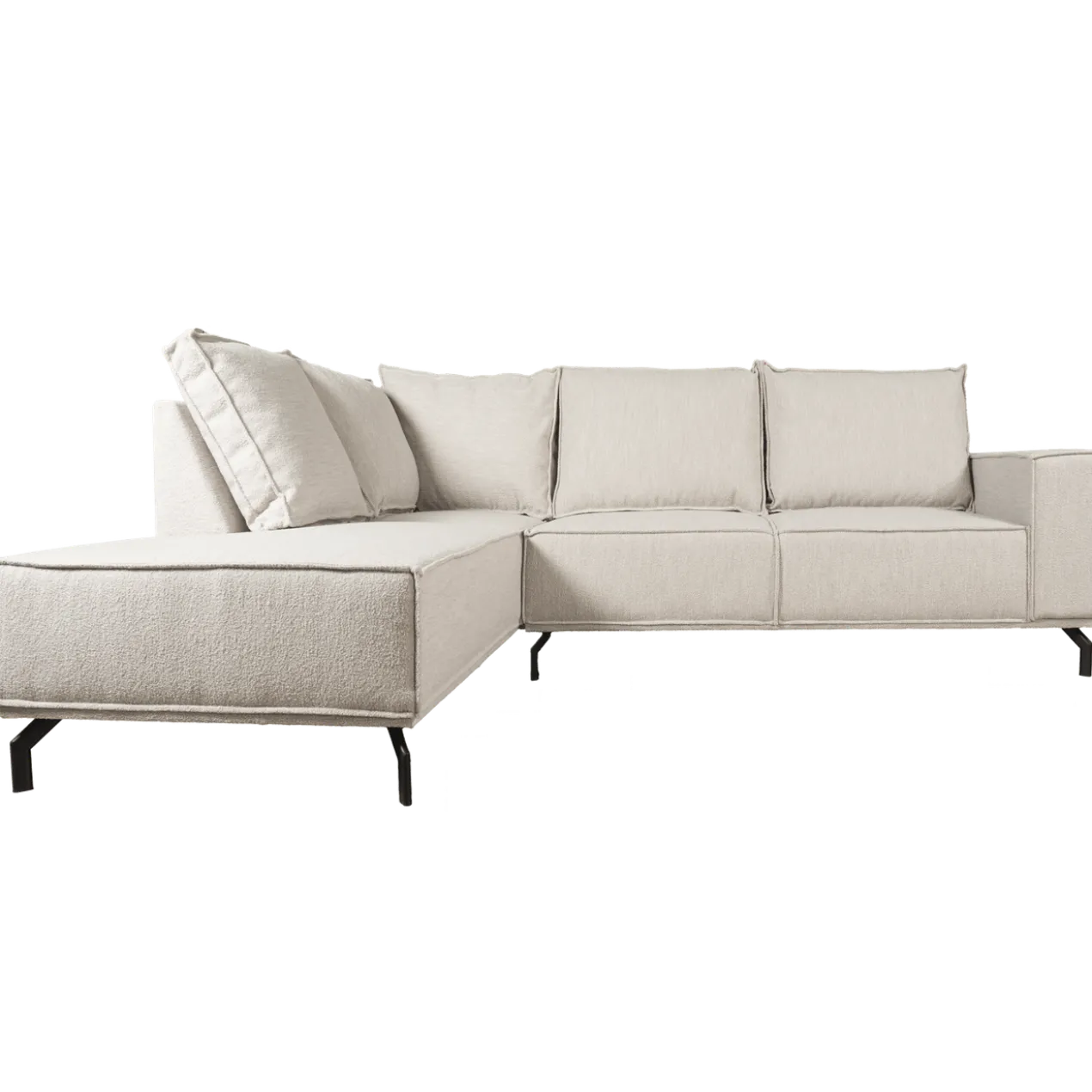Hoekbank Ron boucle naturel links