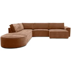 Hoekbank Segment met hockers be cotton copper links
