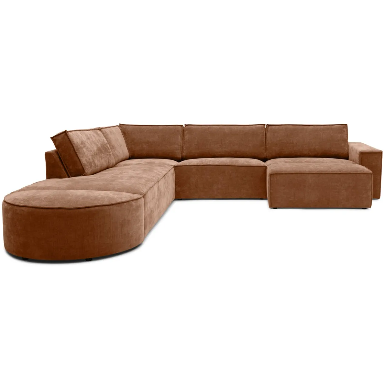 Hoekbank Segment met hockers be cotton copper links