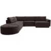 Hoekbank Segment met hockers be cotton brown links