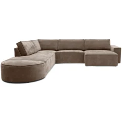 Hoekbank Segment met hockers be cotton beige links