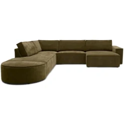 Hoekbank Segment met hockers be cotton green links