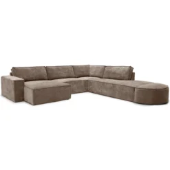 Hoekbank Segment met hockers be cotton beige rechts