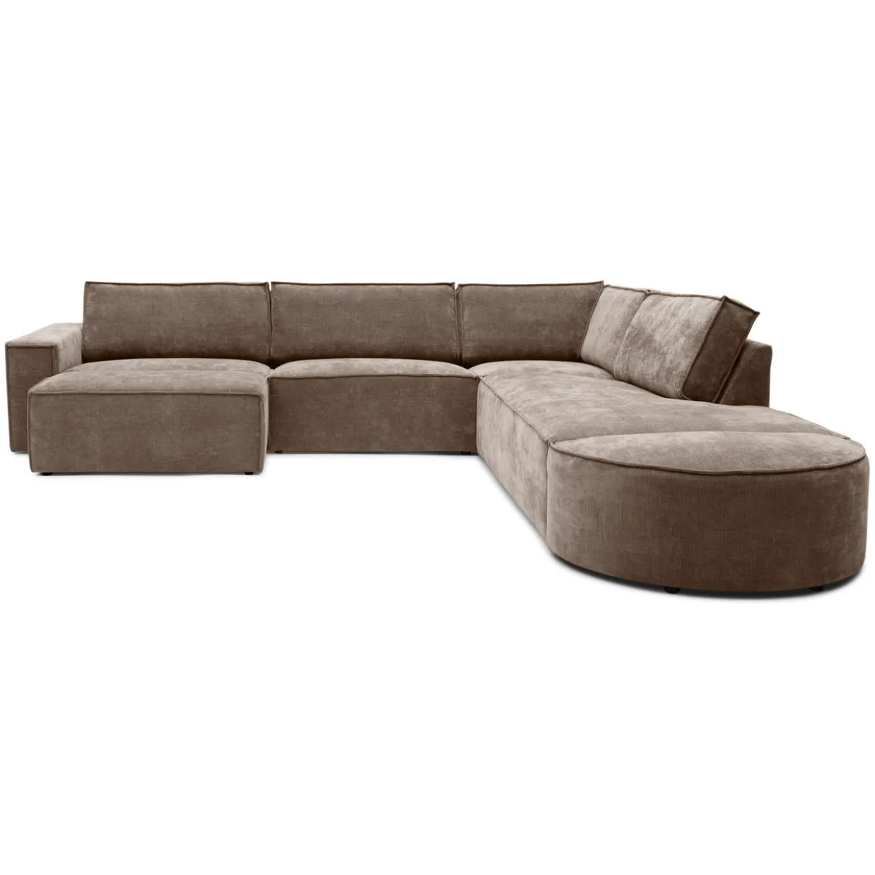 Hoekbank Segment met hockers be cotton beige rechts