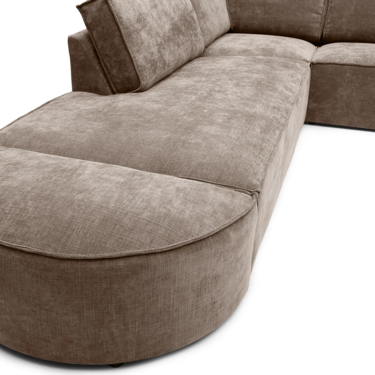 Hoekbank Segment met hockers be cotton beige rechts