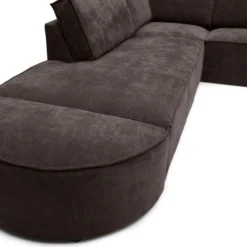 Hoekbank Segment met hockers be cotton brown rechts