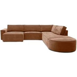 Hoekbank Segment met hockers be cotton copper rechts