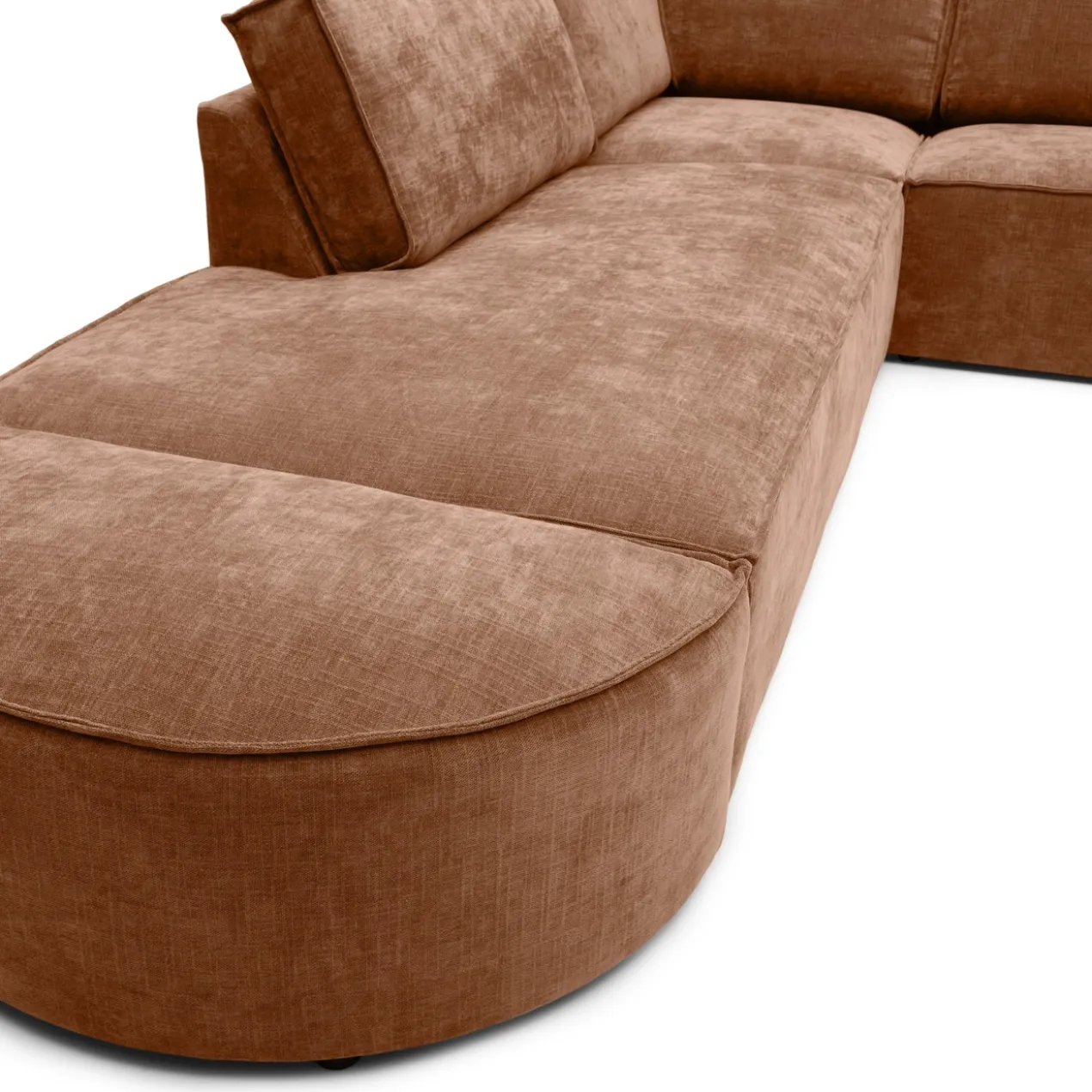 Hoekbank Segment met hockers be cotton copper rechts