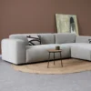 Hoekbank Silvano lichtgrijs chaise longue rechts