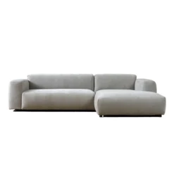 Hoekbank Silvano lichtgrijs chaise longue rechts