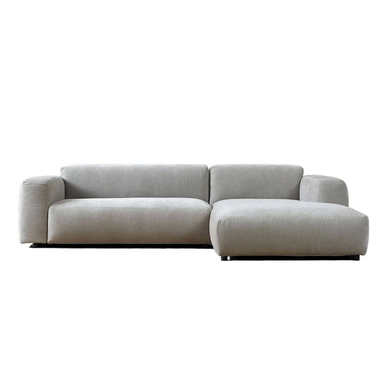 Hoekbank Silvano lichtgrijs chaise longue rechts