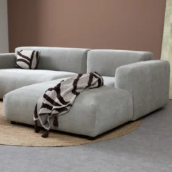 Hoekbank Silvano lichtgrijs chaise longue rechts