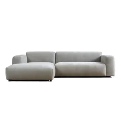 Hoekbank Silvano lichtgrijs chaise longue links