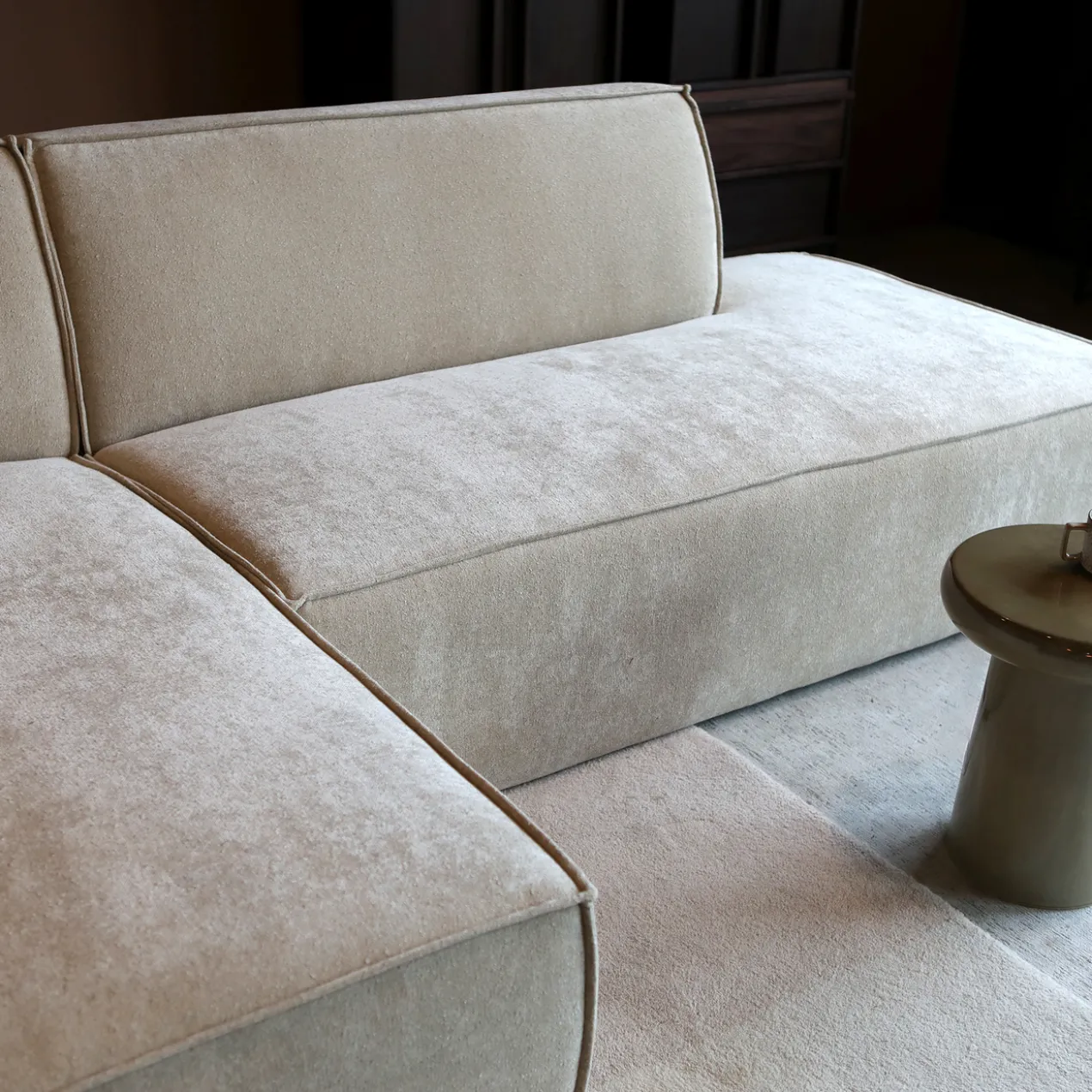 Hoekbank Sorello beige chaise longue links