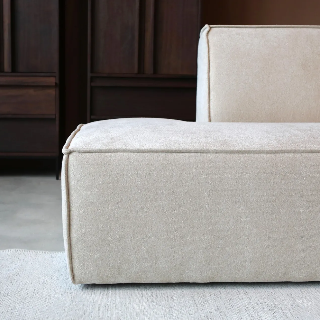 Hoekbank Sorello beige chaise longue rechts