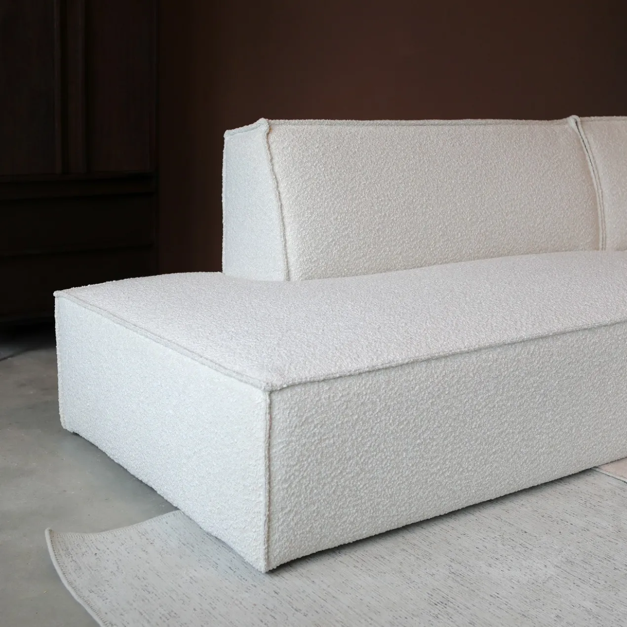 Hoekbank Sorello off-white chaise longue rechts