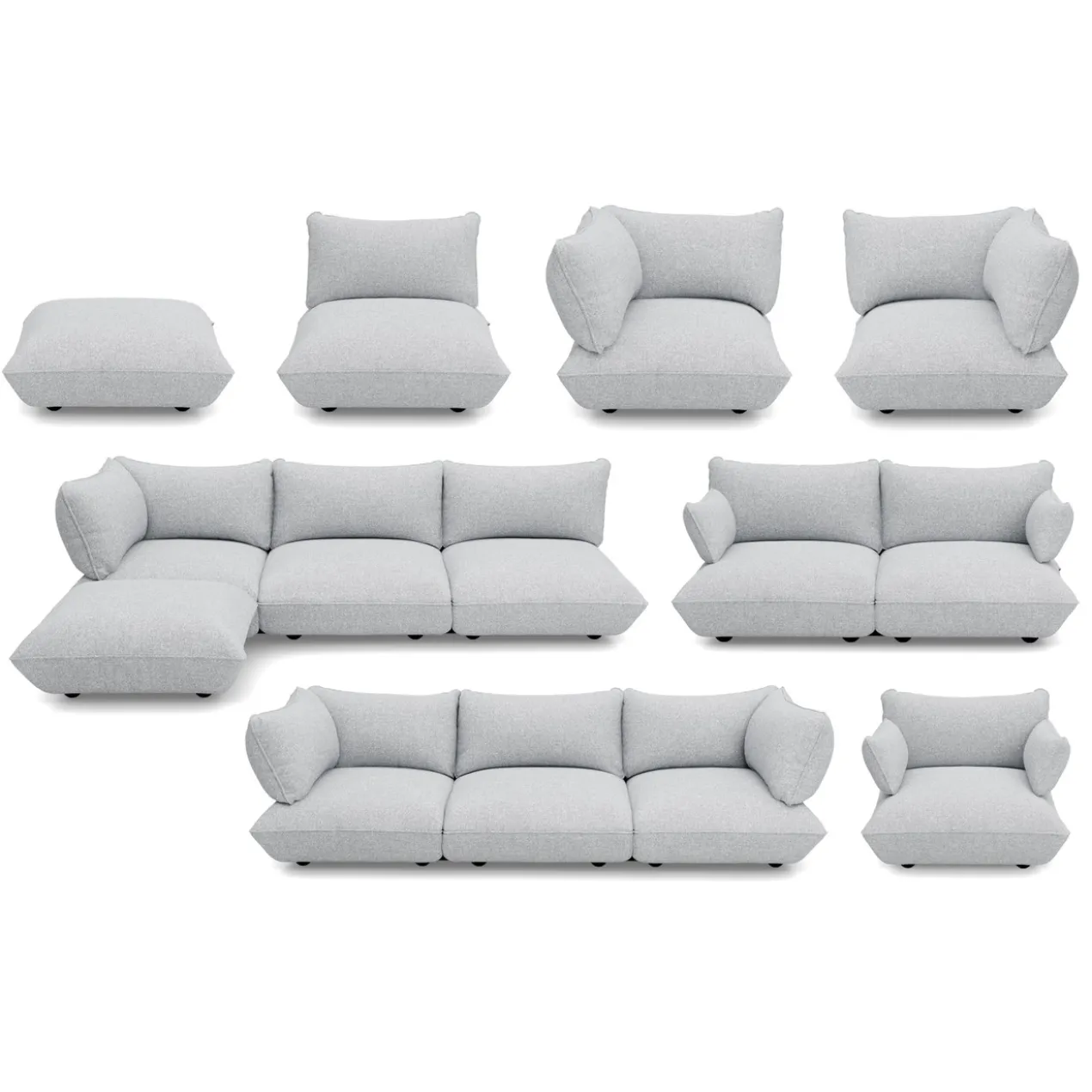 Hoekbank Sumo boucle recycled grey melange