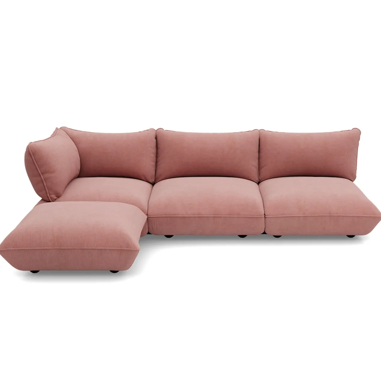 Hoekbank Sumo links cord recycled soft pink