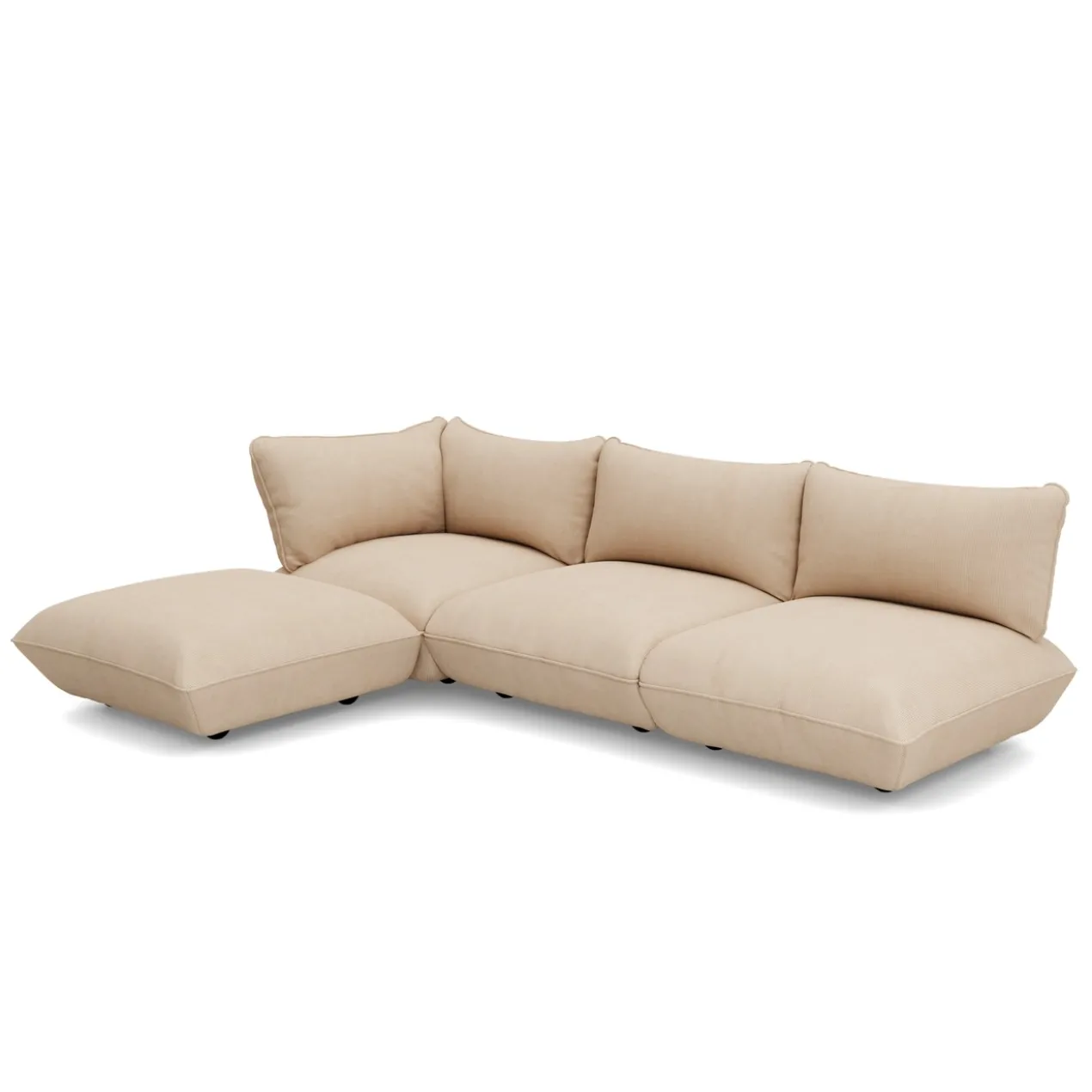 Hoekbank Sumo links cord recycled beige