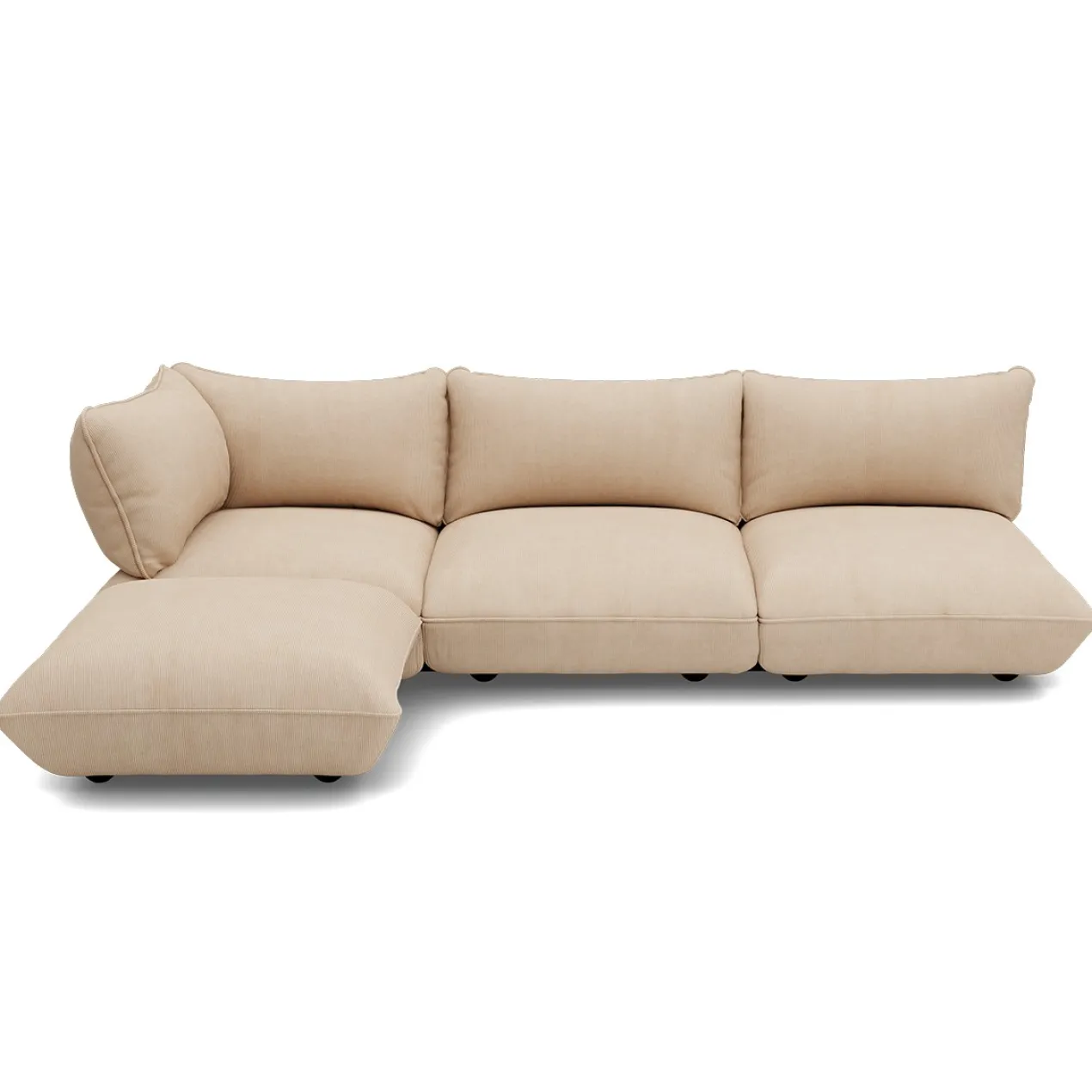 Hoekbank Sumo links cord recycled beige