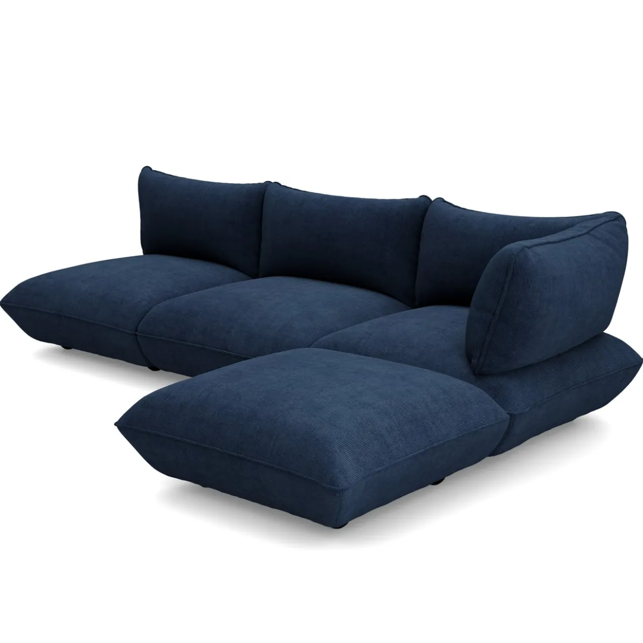 Hoekbank Sumo rechts cord recycled deep blue