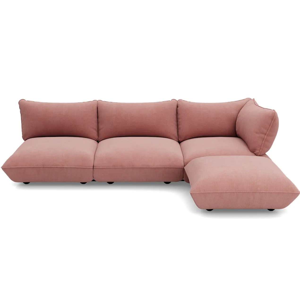 Hoekbank Sumo rechts cord recycled soft pink