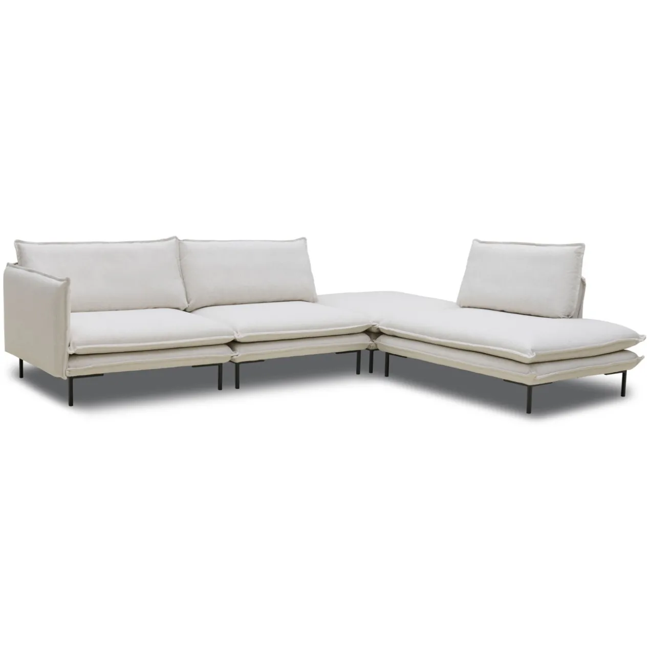 Hoekbank Twin open essence champagne rechts