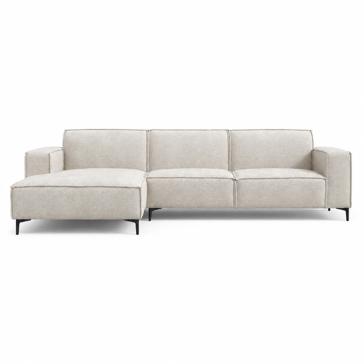 Hoekbank Valora beige chaise longue links