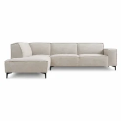 Hoekbank Valora beige ottoman links