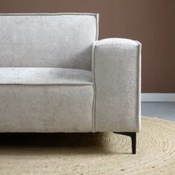 Hoekbank Valora beige ottoman links