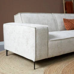 Hoekbank Valora beige ottoman rechts