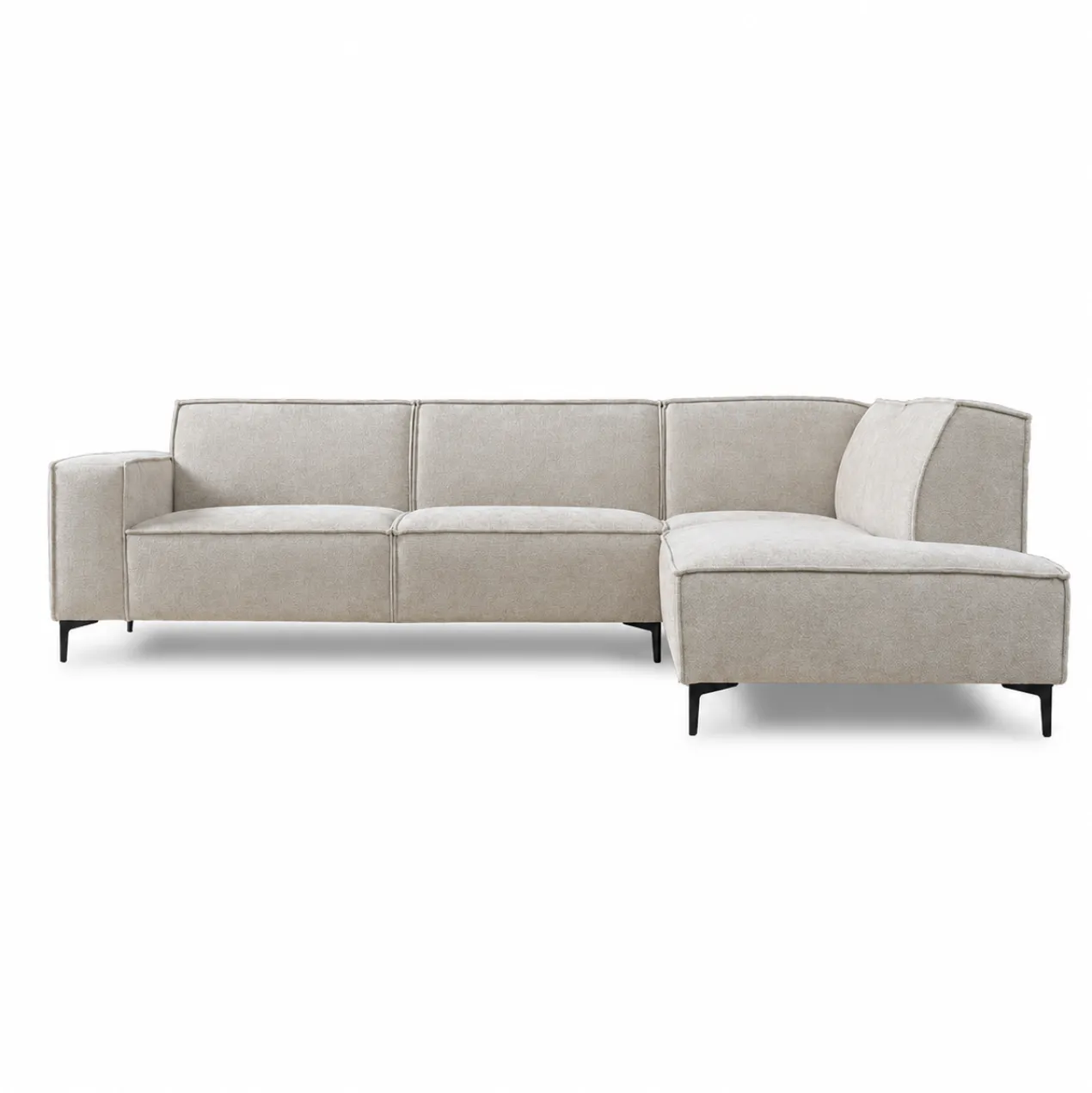 Hoekbank Valora beige ottoman rechts
