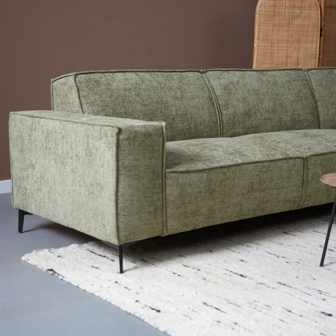 Hoekbank Valora groen chaise longue rechts