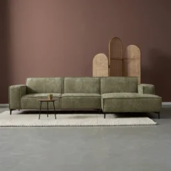 Hoekbank Valora groen chaise longue rechts