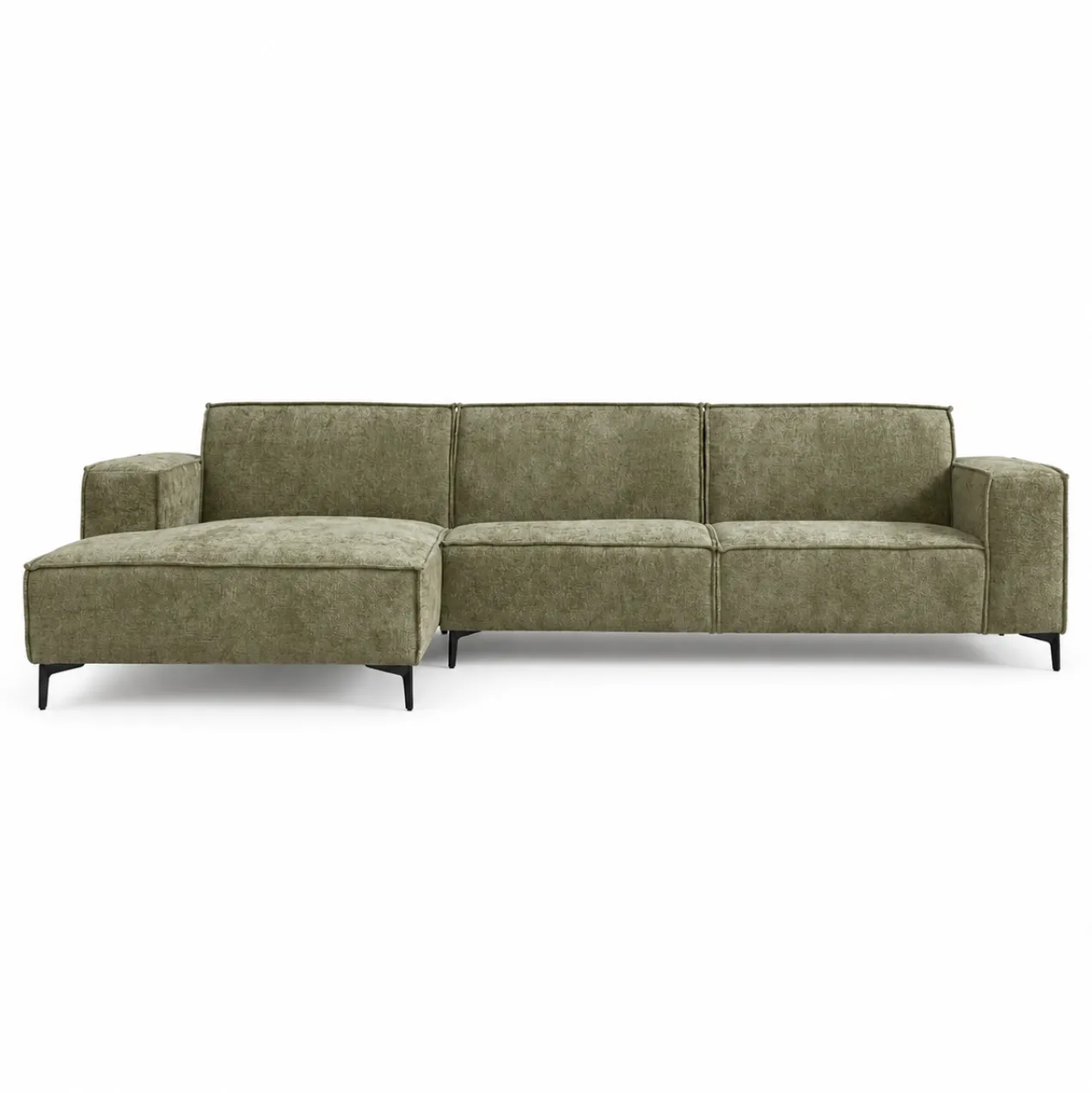 Hoekbank Valora groen chaise longue links