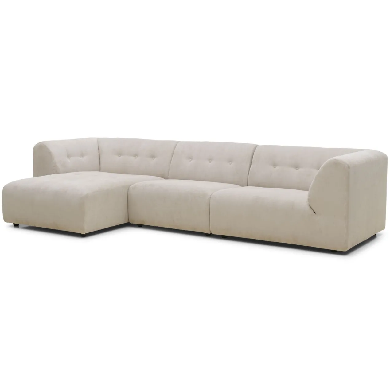 Hoekbank Vint links corduroy rib cream