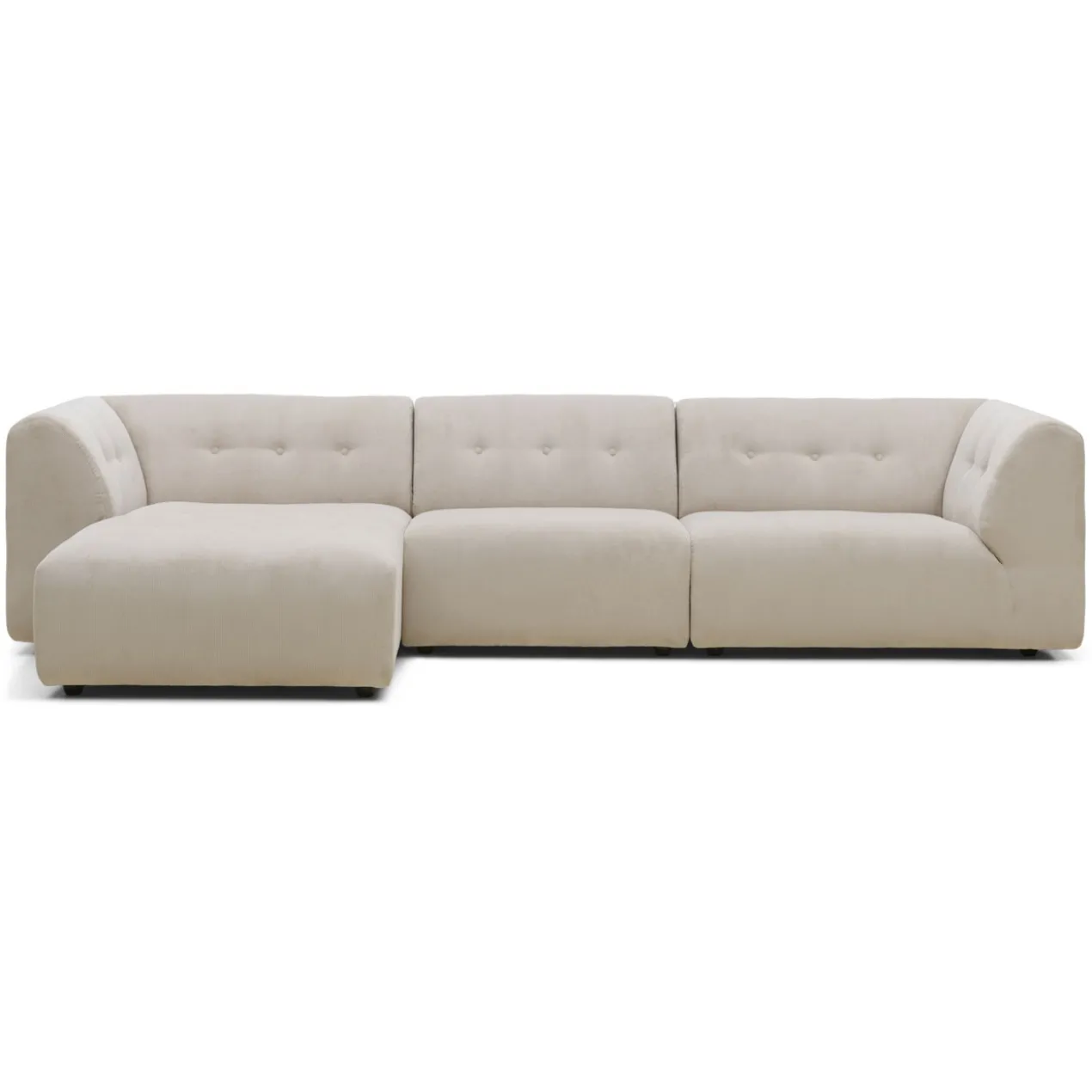 Hoekbank Vint links corduroy rib cream